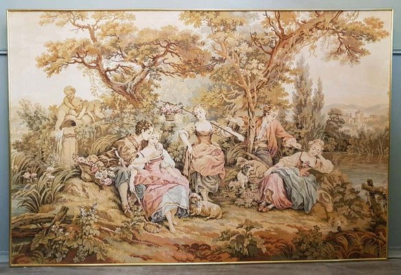 French Baroque Aubusson Style Wall Tapestry, 1960s-POM-857763