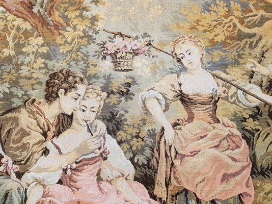 French Baroque Aubusson Style Wall Tapestry, 1960s-POM-857763