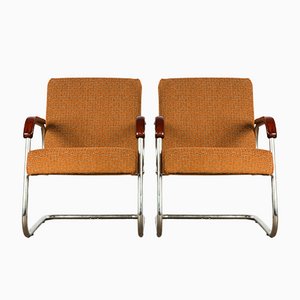 French Bauhaus Tubular Steel Cantilever Chairs, Set of 2-XHV-1063901