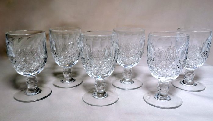 French Beaux-Art Style Ground Crystal Liqueur Glasses, 1920, Set of 6-QRS-1385435