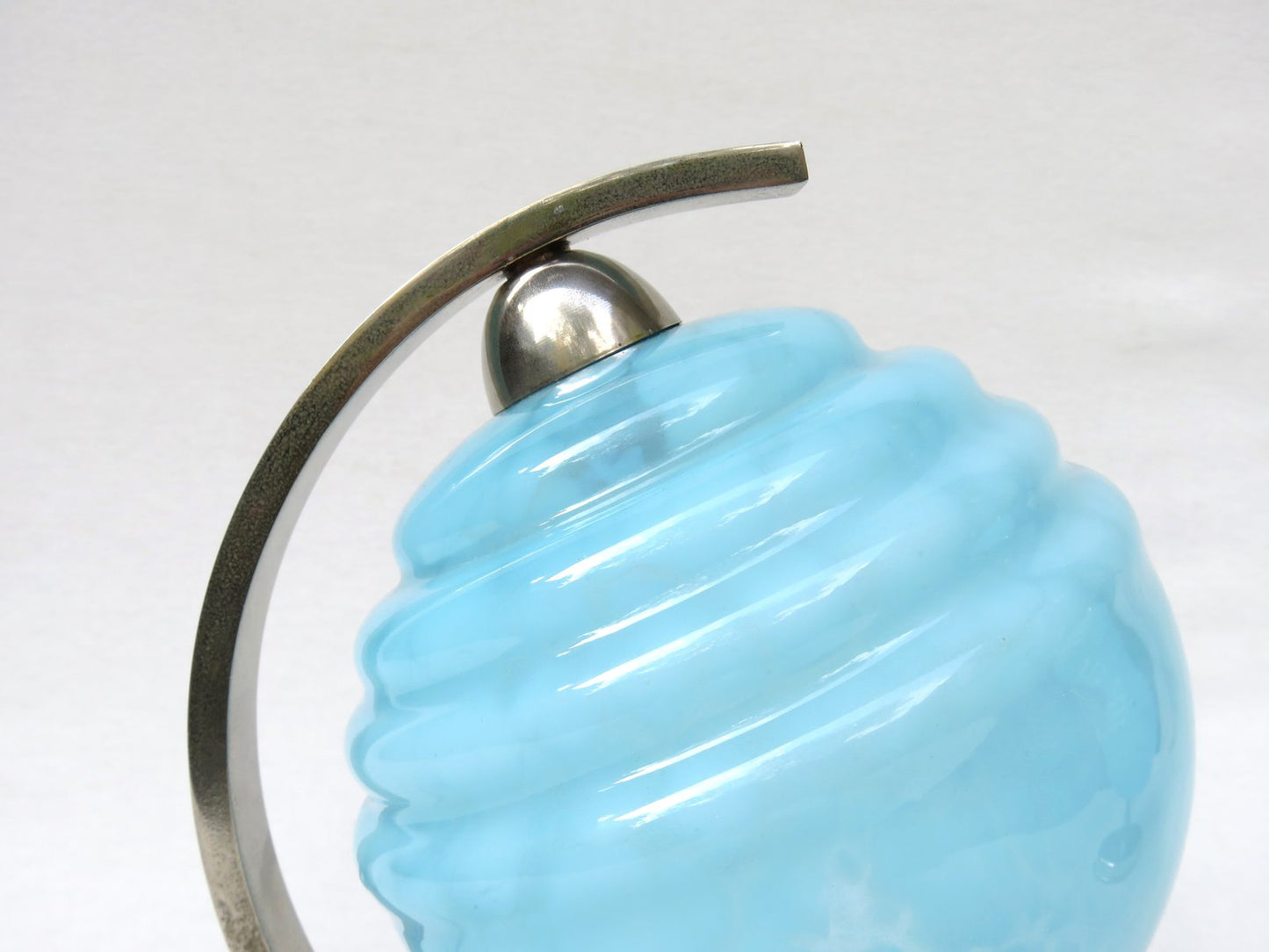 French Bedside Lights, Art Deco, Umbrellas Flamed Light Blue, 1920s, Set of 2