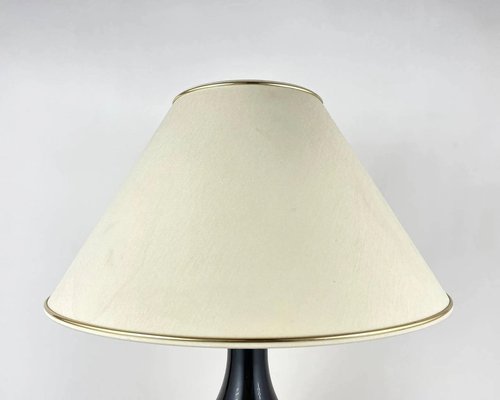 French Bedside Table Lamp with Ivory Textile Shade, 1970s-GYX-1363496