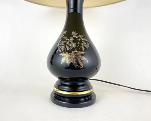 French Bedside Table Lamp with Ivory Textile Shade, 1970s-GYX-1363496