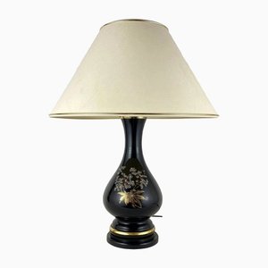 French Bedside Table Lamp with Ivory Textile Shade, 1970s-GYX-1363496