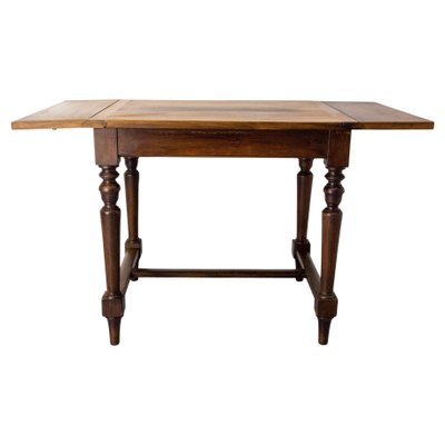 French Beech and Chestnut Foldable Dining Table, 1970s-RIU-1420994