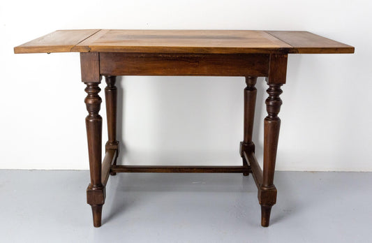 French Beech and Chestnut Foldable Dining Table, 1970s