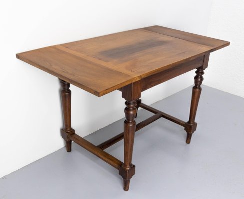 French Beech and Chestnut Foldable Dining Table, 1970s-RIU-1420994