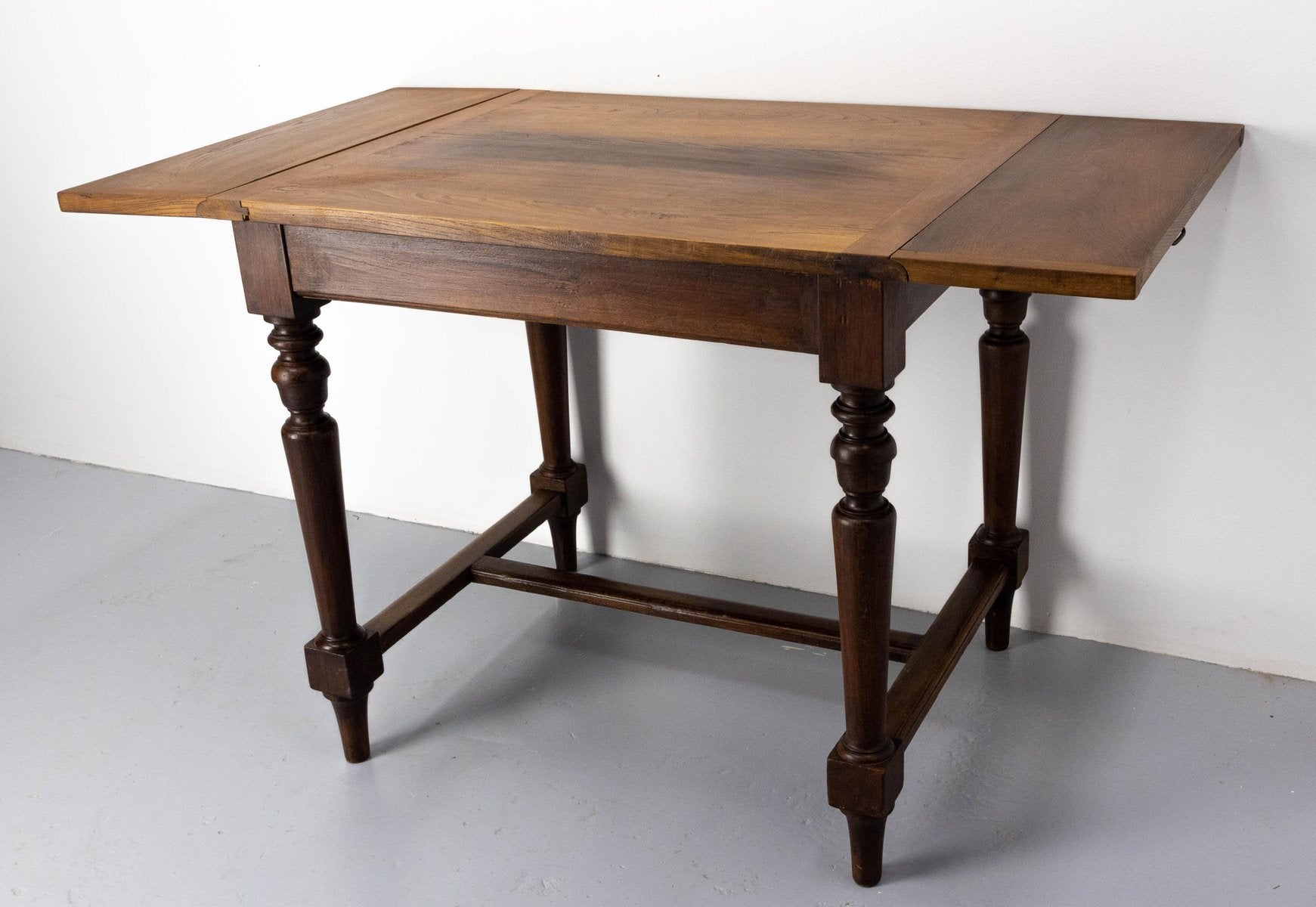 French Beech and Chestnut Foldable Dining Table, 1970s