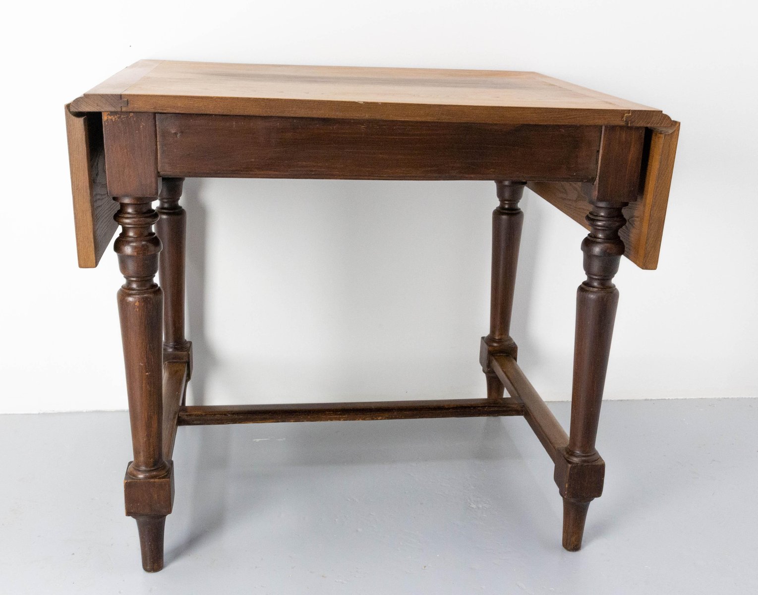 French Beech and Chestnut Foldable Dining Table, 1970s