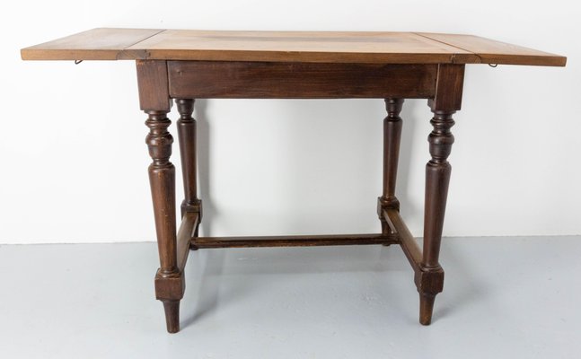 French Beech and Chestnut Foldable Dining Table, 1970s-RIU-1420994