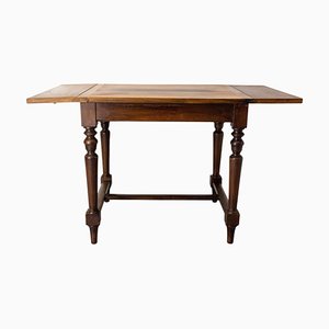 French Beech and Chestnut Foldable Dining Table, 1970s-RIU-1420994