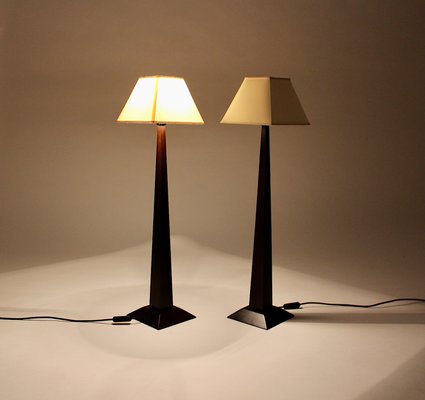 French Beech Table Lamps, 1980s, Set of 2-NB-1140158