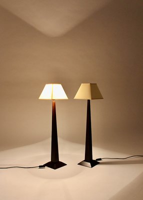 French Beech Table Lamps, 1980s, Set of 2-NB-1140158