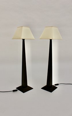 French Beech Table Lamps, 1980s, Set of 2-NB-1140158