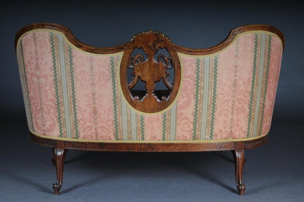 French Beechwood Canape Sofa & Armchairs, 1900s, Set of 3-FLW-1402248