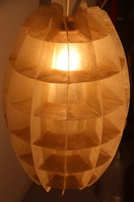 French Beige Resin Pendant Lamp, 1960s-EH-552352