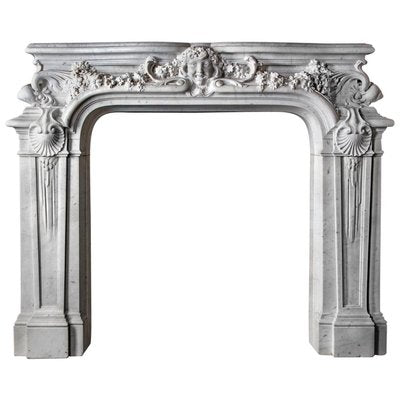 French Belle Epoque Statuary Marble Mantelpiece, 1880-TDA-1376445