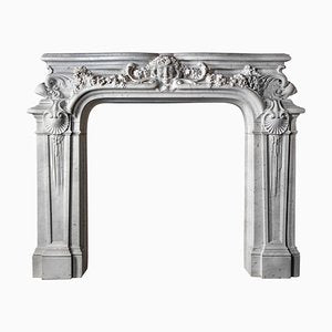 French Belle Epoque Statuary Marble Mantelpiece, 1880-TDA-1376445