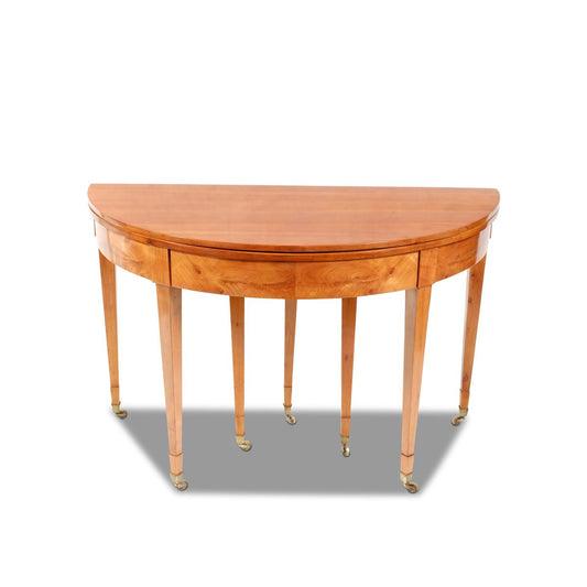 French Biedermeier Demi Lune Folding Table in Cherry, 1810