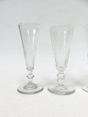 French Biedermeier Handblown Champagne Flutes, Set of 6-EY-1059246