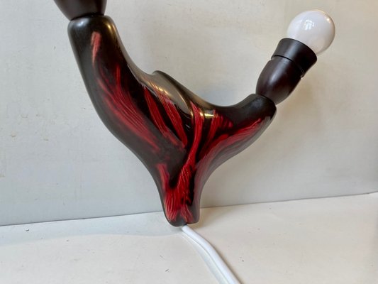 French Biomorphic Wall Sconce in Glazed Ceramic, 1960s-LCR-1395931