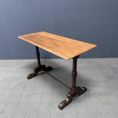 French Bistro Table with Light Elm Wooden Top-NPL-2028663