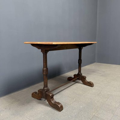 French Bistro Table with Light Elm Wooden Top-NPL-2028663