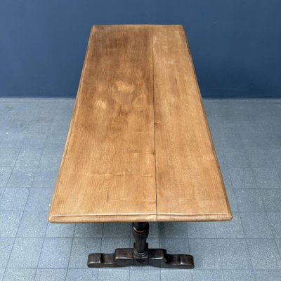 French Bistro Table with Light Elm Wooden Top-NPL-2028663