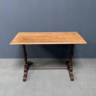 French Bistro Table with Light Elm Wooden Top-NPL-2028663