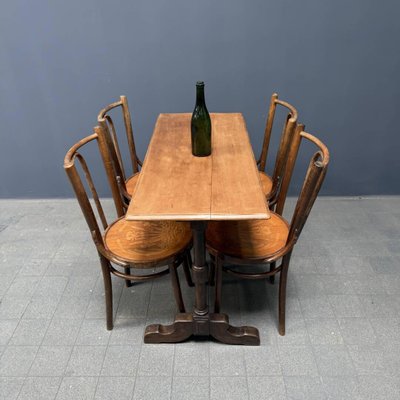 French Bistro Table with Light Elm Wooden Top-NPL-2028663