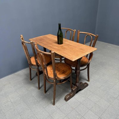 French Bistro Table with Light Elm Wooden Top-NPL-2028663