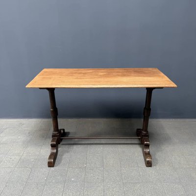 French Bistro Table with Light Elm Wooden Top-NPL-2028663