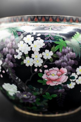 French Black Decorated Cloisonné Vase, 1900s-RCE-1444647