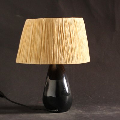 French Black & Red Ceramic Table Lamp, 1950s-SY-1161166