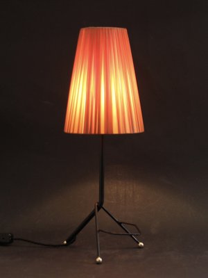 French Black & Red Tripod Table Lamp, 1950s-SY-1209340