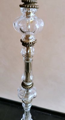 French Blown Glass & Brass Floor Lamp-QRS-1228648