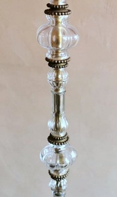 French Blown Glass & Brass Floor Lamp-QRS-1228648