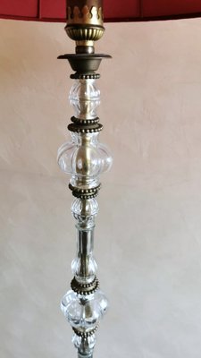 French Blown Glass & Brass Floor Lamp-QRS-1228648