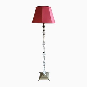 French Blown Glass & Brass Floor Lamp-QRS-1228648