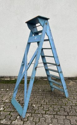 French Blue Painted Step Ladder, 1940s-WZZ-1754461