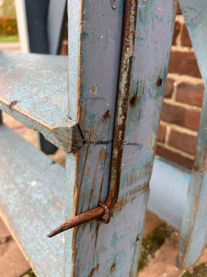 French Blue Painted Step Ladder, 1940s-WZZ-1754461