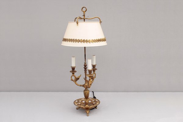 French Bouillotte Table Lamp with Swans, 1910s-DUM-1755795