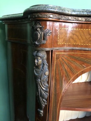 French Boulle with Marble Top, 1950s-OLY-826551