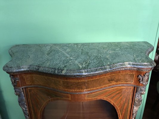 French Boulle with Marble Top, 1950s-OLY-826551