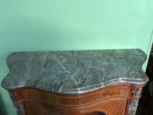 French Boulle with Marble Top, 1950s-OLY-826551