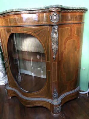 French Boulle with Marble Top, 1950s-OLY-826551