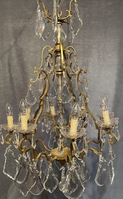 French Brass and Crystal Chandelier-NSG-1364888