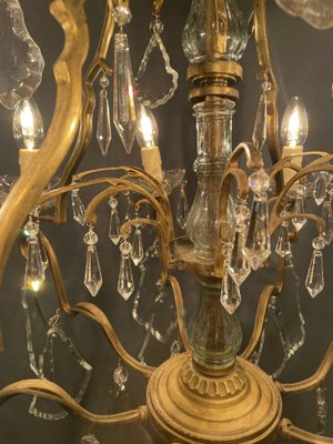 French Brass and Crystal Chandelier-NSG-1364888