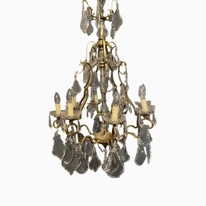 French Brass and Crystal Chandelier-NSG-1364888