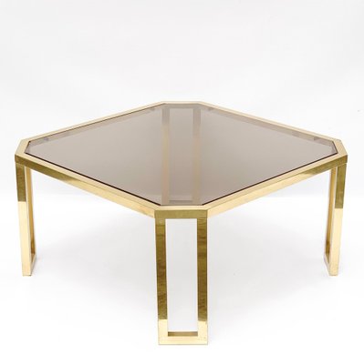 French Brass and Glass Octagonal Tables from Maison Jansen, 1970s-JDR-1126191